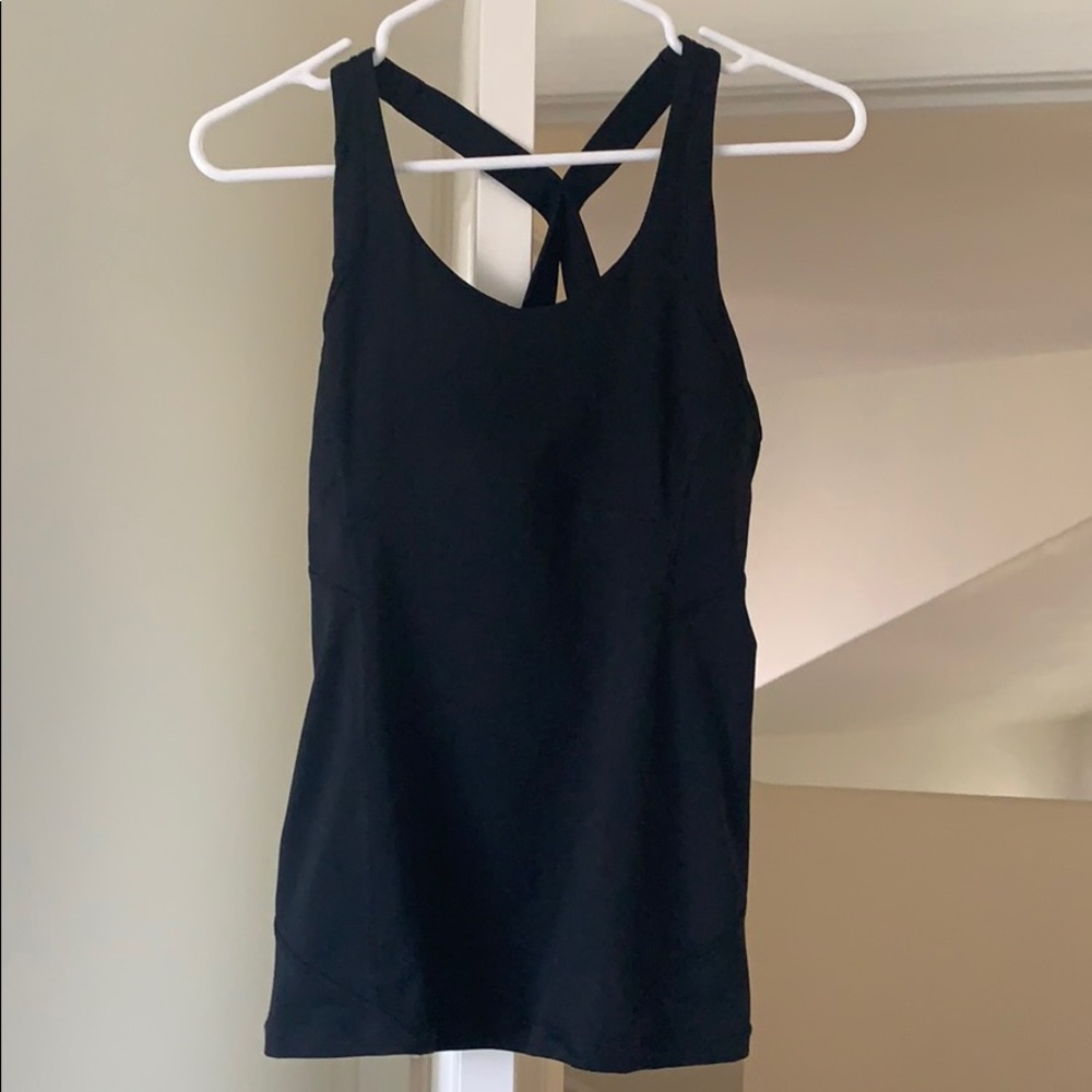 Black Lululemon tank with built in bra